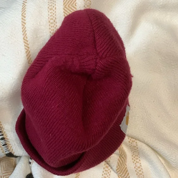 Carhartt Acrylic Knit Cuffed Pink Beanie Cap Hat One Size - Picture 4 of 6